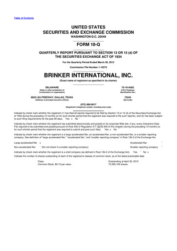 Thumbnail Brinker International
 10-Q Quarterly Report FY2012 