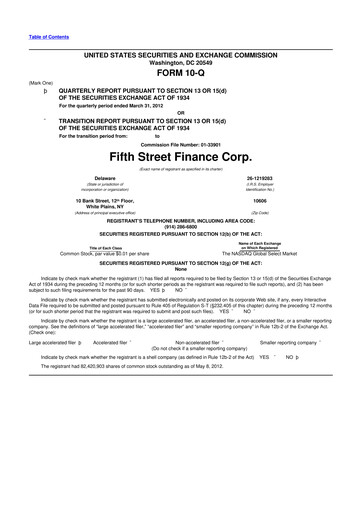 Thumbnail Oaktree Specialty Lending Corporation 10-Q Quarterly Report FY 