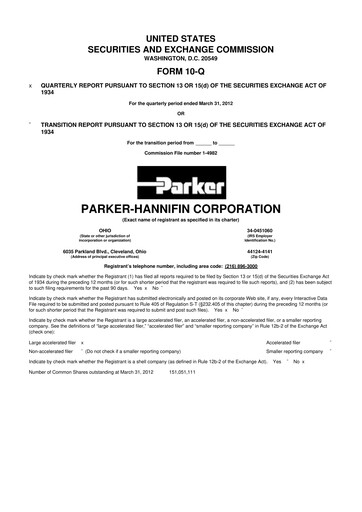 Thumbnail Parker-Hannifin
 10-Q Quarterly Report FY2012 