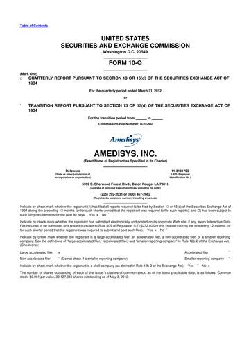 Thumbnail Amedisys 10-Q Quarterly Report FY 