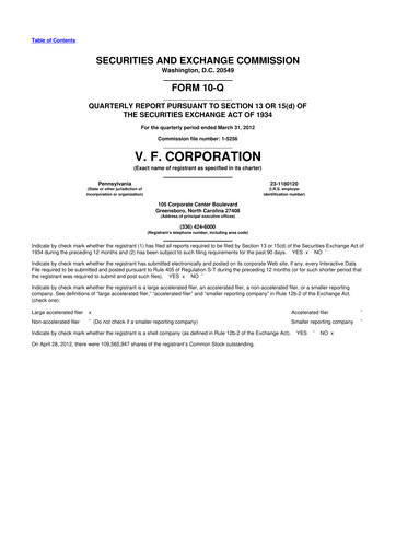 Thumbnail VF Corporation 10-Q Quarterly Report FY2012 