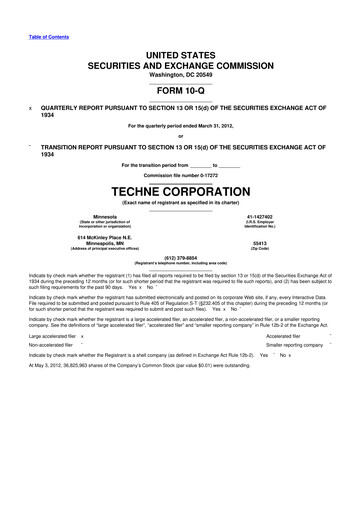 Vorschaubild Bio-Techne 10-Q Quartalsbericht 2012 