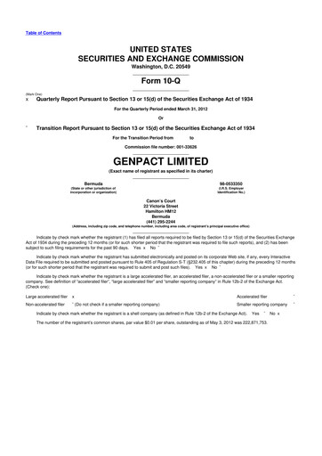 Vorschaubild Genpact 10-Q Quartalsbericht 2012 