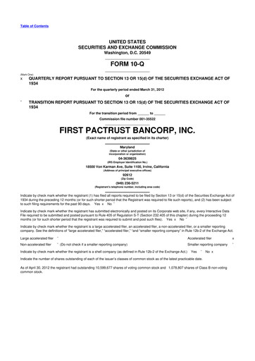 Thumbnail Banc of California 10-Q Quarterly Report FY2012 