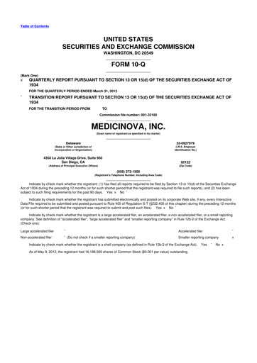 Thumbnail MediciNova 10-Q Quarterly Report FY 