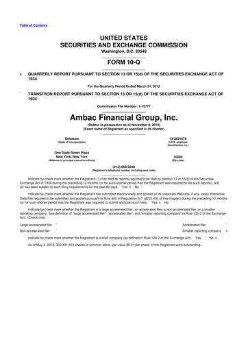 Vorschaubild Octave Specialty Group 10-Q Quartalsbericht 2012 