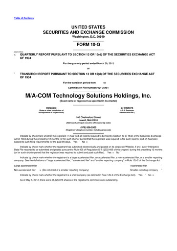 Thumbnail MACOM Technology Solutions 10-Q Quarterly Report FY2012 