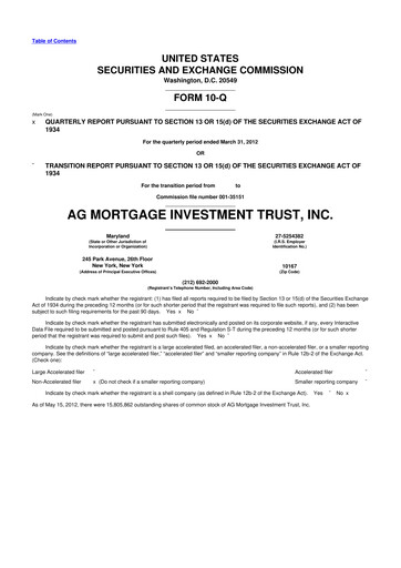 Thumbnail TPG Mortgage Investment Trust 10-Q Quarterly Report FY 