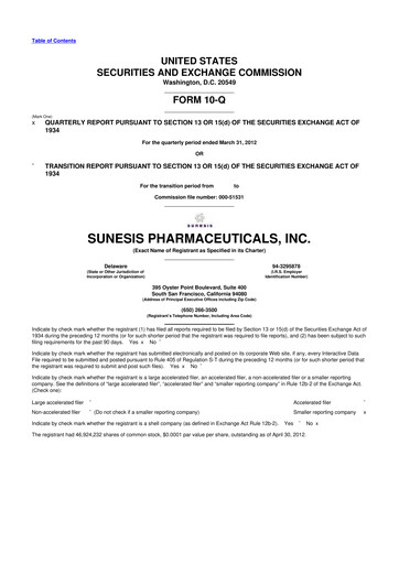 Vorschaubild Viracta Therapeutics 10-Q Quartalsbericht 2012 