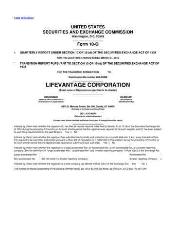 Thumbnail Lifevantage 10-Q Quarterly Report FY 