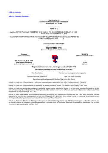 Thumbnail Tidewater 10-K Annual Report 2012