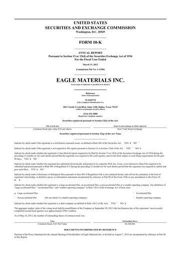 Thumbnail Eagle Materials
 10-K Annual Report 2012