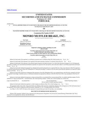 Thumbnail Monro 10-K Annual Report 2012