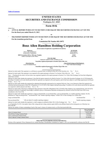 Thumbnail Booz Allen Hamilton
 10-K Annual Report 2012