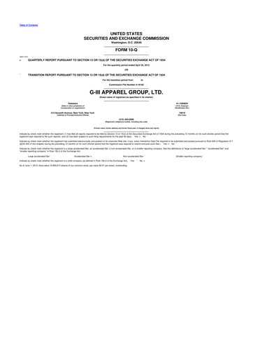 Vorschaubild G-III Apparel Group 10-Q Quartalsbericht 2012 