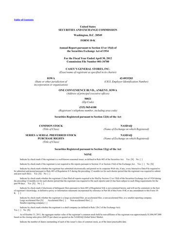 Thumbnail Casey's General Stores
 10-K Annual Report 2012