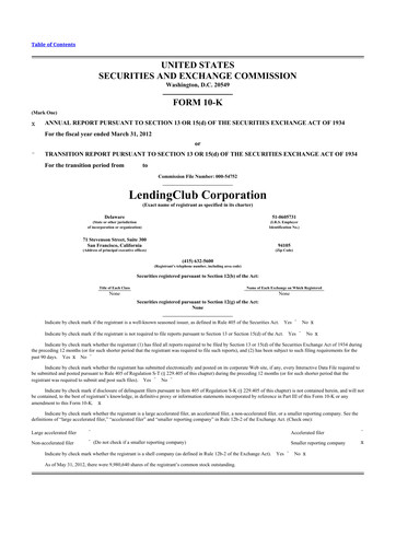 Thumbnail LendingClub
 10-K Annual Report 2012