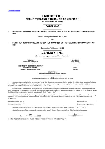 Miniature CarMax
 10-Q Rapport trimestriel 2013 