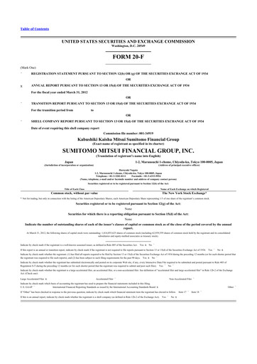 Thumbnail Sumitomo Mitsui Financial Group 20-F Annual Report 