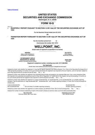 Vorschaubild Elevance Health 10-Q Quartalsbericht 2012 