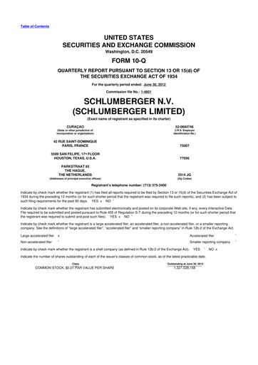Thumbnail SLB (Schlumberger) 10-Q Quarterly Report FY2012 