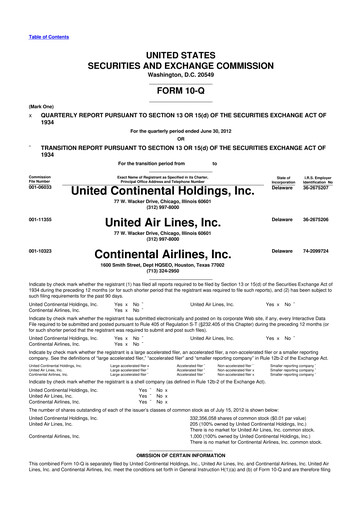 Thumbnail United Airlines Holdings
 10-Q Quarterly Report FY2012 