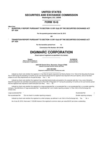 Thumbnail Digimarc
 10-Q Quarterly Report FY2012 