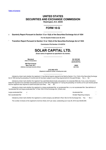 Thumbnail SLR Investment 10-Q Quarterly Report FY 