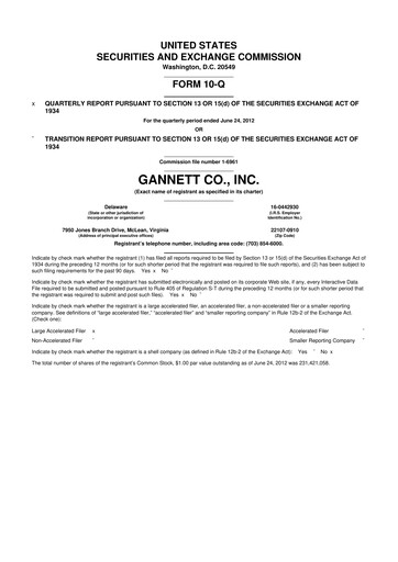 Thumbnail Tegna 10-Q Quarterly Report FY2012 