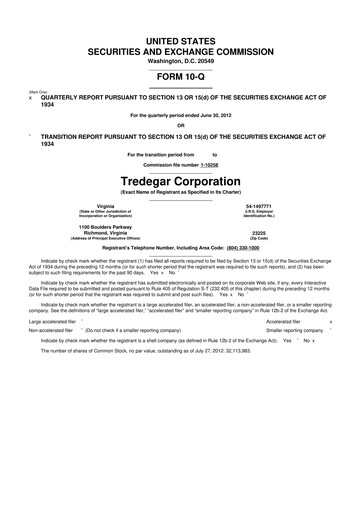 Thumbnail Tredegar 10-Q Quarterly Report FY2012 