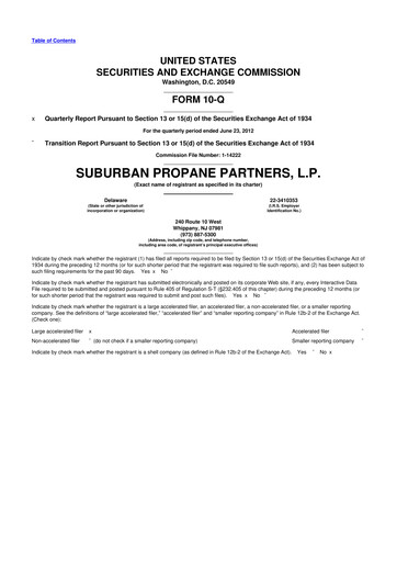 Thumbnail Suburban Propane Partners 10-Q Quarterly Report FY2012 