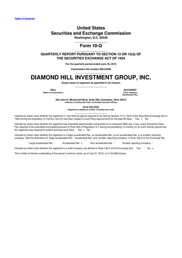 Thumbnail Diamond Hill Investment Group 10-Q Quarterly Report FY2012 