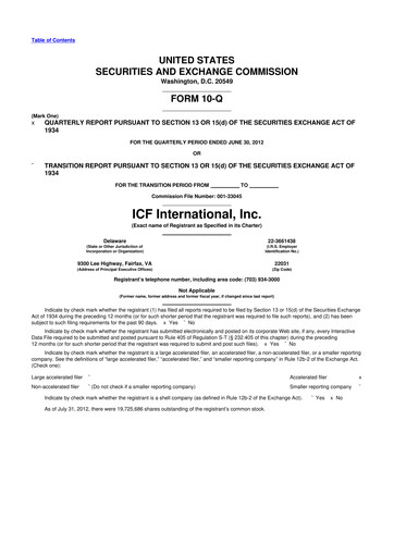 Thumbnail ICF International 10-Q Quarterly Report FY2012 