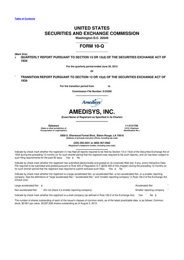 Thumbnail Amedisys 10-Q Quarterly Report FY 