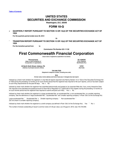 Thumbnail First Commonwealth Financial Corp 10-Q Quarterly Report FY2012 