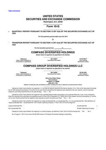 Thumbnail Compass Diversified Holdings 10-Q Quarterly Report FY 