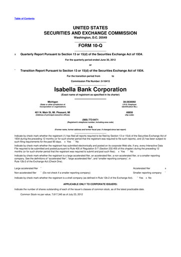 Thumbnail Isabella Bank Corporation 10-Q Quarterly Report FY2012 