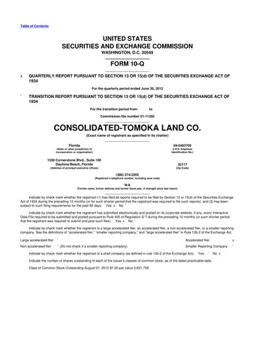 Thumbnail CTO Realty Growth 10-Q Quarterly Report FY2012 