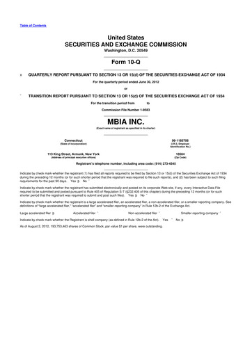 Thumbnail MBIA 10-Q Quarterly Report FY2012 
