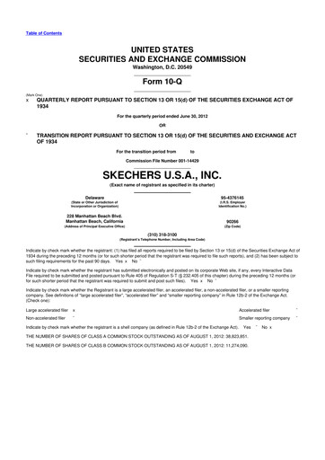 Thumbnail Skechers
 10-Q Quarterly Report FY2012 
