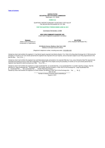 Thumbnail Flagstar Bank 10-Q Quarterly Report FY2012 