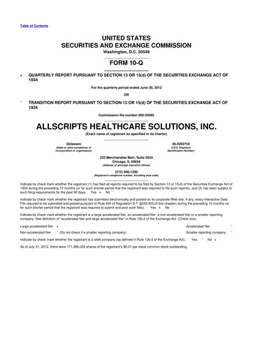 Thumbnail Veradigm 10-Q Quarterly Report FY2012 