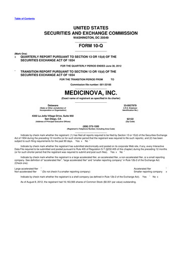 Thumbnail MediciNova 10-Q Quarterly Report FY 