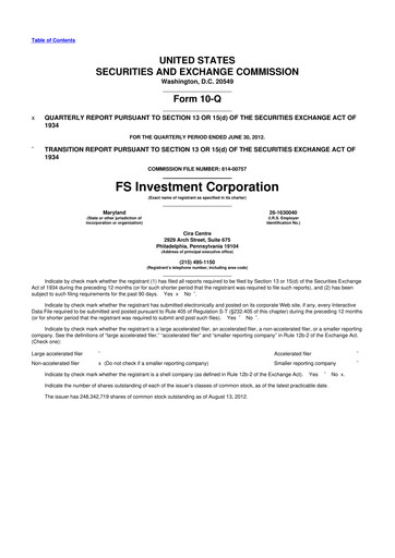 Thumbnail FS KKR Capital
 10-Q Quarterly Report FY 