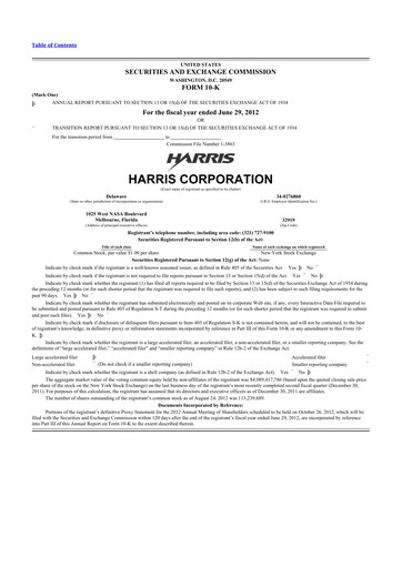 Vorschaubild L3Harris Technologies 10-K Jahresbericht 2012