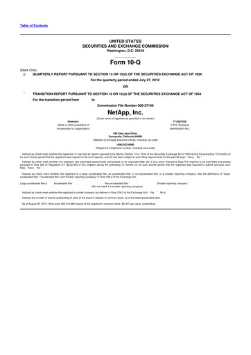 Thumbnail NetApp
 10-Q Quarterly Report FY2013 