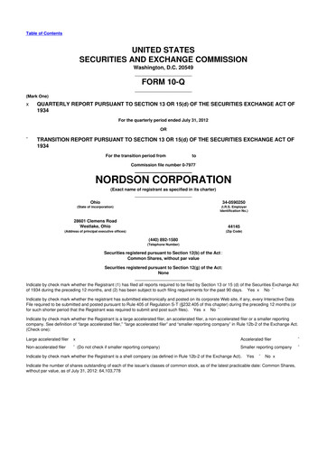 Thumbnail Nordson 10-Q Quarterly Report FY2012 