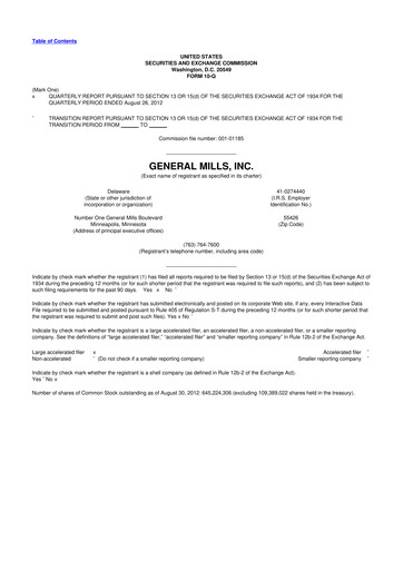 Thumbnail General Mills 10-Q Quarterly Report FY2013 