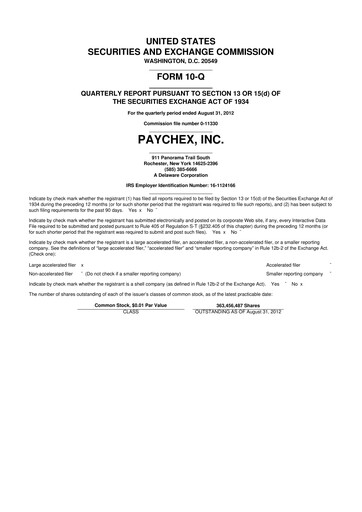 Thumbnail Paychex 10-Q Quarterly Report FY2013 