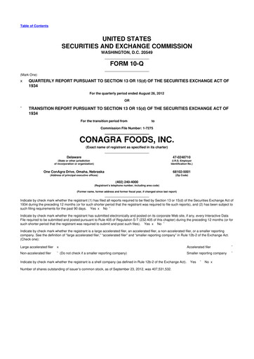 Thumbnail Conagra Brands
 10-Q Quarterly Report FY2013 
